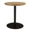 Round side table in natural-coloured wood with black legs, D35cm | Macabane