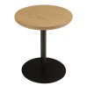 Round side table in natural-coloured wood with black legs, D35cm | Macabane