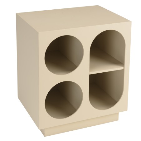 Table de chevet 40x30cm 4 niches en bois peint beige | Macabane
