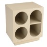 Table de chevet 40x30cm 4 niches en bois peint beige | Macabane