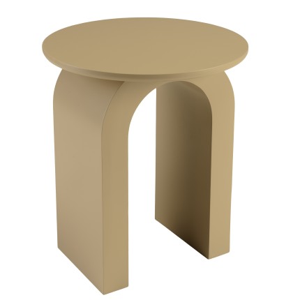 Round side table in taupe lacquered wood, diameter 40 cm | Macabane