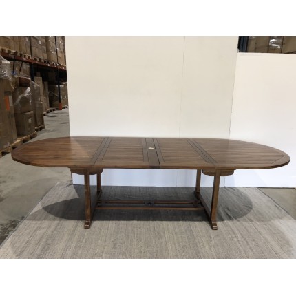 MAEVA - Double extension oval table 200/300*120 in oiled teak wood