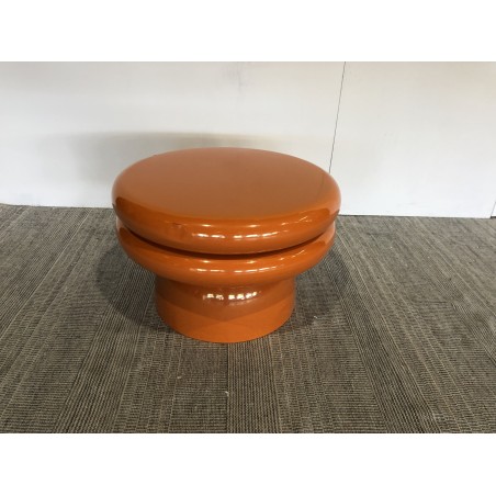 Table d'appoint design en fer couleur orange fluo - Seconde Main
