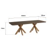 Table à manger 240x100cm effet béton marron pieds en bois d'acacia | Macabane