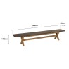 Banc 240x40cm effet béton marron pieds en bois d'acacia | Macabane