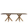 Brown concrete-effect table and bench set with acacia wood legs | Macabane