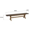Banc 200x40cm effet béton marron pied en bois d'acacia | Macabane