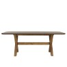 Brown concrete-effect table and bench set with acacia wood legs | Macabane