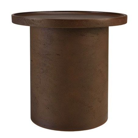 Round brown concrete side table, 36cm diameter | Macabane Furniture