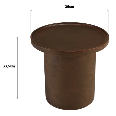 Table d'appoint ronde en béton marron D36cm | Meubles Macabane