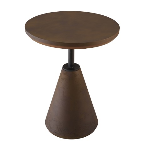 Round brown concrete side table, 40cm diameter | Macabane