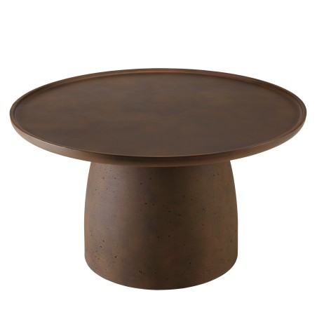 Round brown concrete coffee table, 80cm diameter | Macabane
