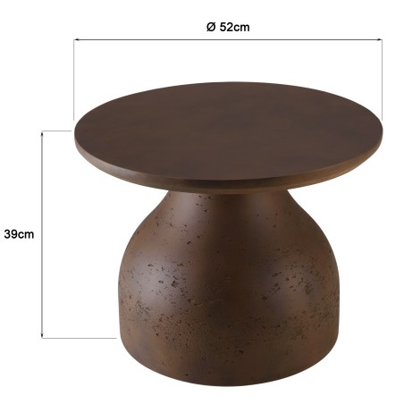 Round brown concrete coffee table, 52cm diameter | Macabane Furniture
