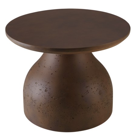 Table basse ronde en béton marron D52cm | Meubles Macabane
