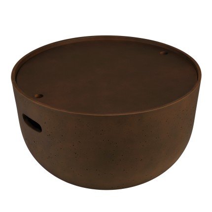 Table basse ronde en béton marron D58cm | Macabane