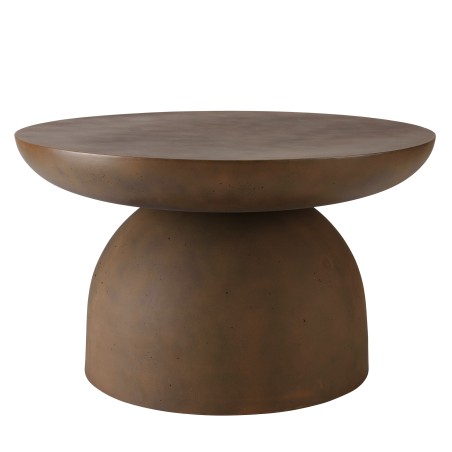 Round brown concrete coffee table, 70cm diameter | Macabane Furniture