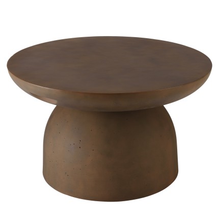 Table basse ronde en béton marron D70cm | Meubles Macabane