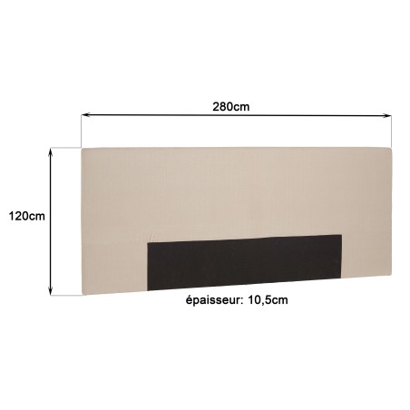 Upholstered headboard for 140/160 cm beds, linen colour