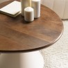 Couchtisch mit Platte aus Mangoholz und elfenbeinfarbenem Fuß | Macabane Möbel