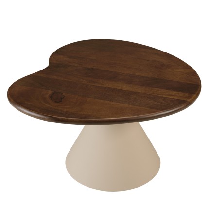Table basse plateau en manguier et pied couleur ivoire | Meubles Macabane