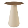 40x40 side table in mango wood with ivory-coloured legs | Macabane
