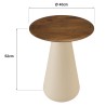 40x40 side table in mango wood with ivory-coloured legs | Macabane