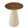 40x40 side table in mango wood with ivory-coloured legs | Macabane