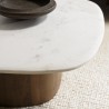 Couchtisch 80x75 cm mit Platte aus weißem Marmor | Macabane Möbel
