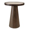 Side table 40x40cm, marble top, dark mango wood legs | Macabane