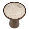 Side table 40x40cm, marble top, dark mango wood legs | Macabane