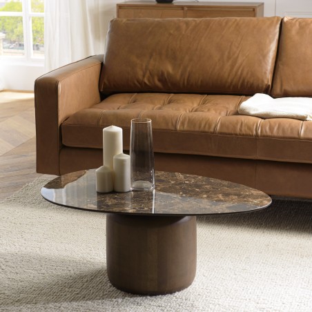 Mesa de centro tablero de cerámica marrón | Muebles Macabane