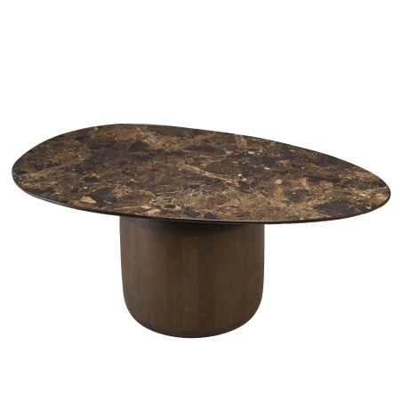 Mesa de centro tablero de cerámica marrón | Muebles Macabane