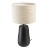 JAMES - JAMES - Table lamp 28x28cm antique mango wood with beige fabric shade