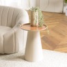 Tavolino d'appoggio 40x40 cm con piano marrone
