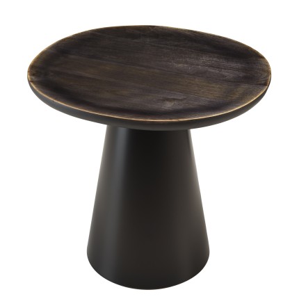 Table d'appoint en plateau manguier et pied métal | Meubles Macabane