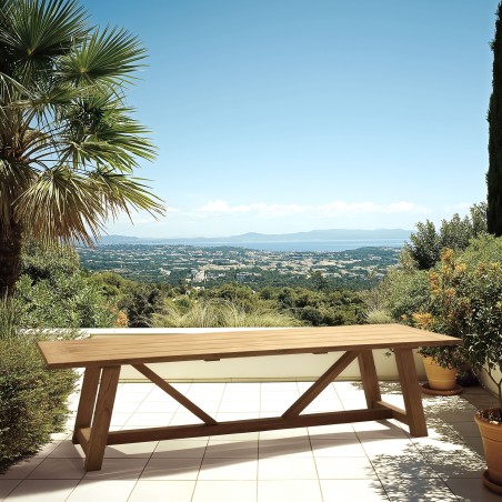 Recycled teak garden dining table | Macabane Furniture