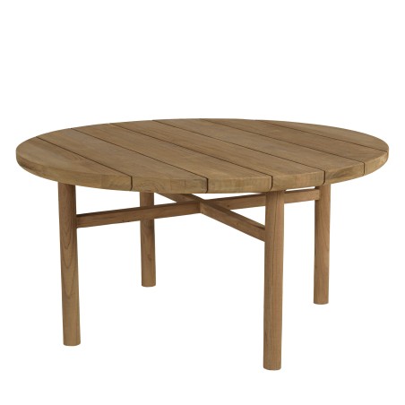 Table basse de jardin ronde en teck recylé | Meubles Macabane