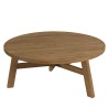 Table basse de jardin ronde en teck recyclé | Meubles Macabane