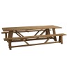 Garden furniture set with table and benches made from recycled teak | Macabane Furniture