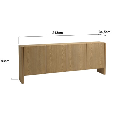 Dressoir naturel met 4 deuren | Macabane Meubelen