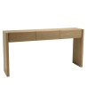 3-drawer console table with rounded design in a natural finish | Macabane Furniture