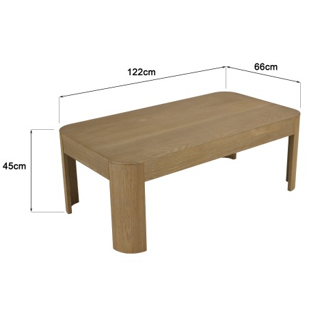 Rechteckiger Couchtisch naturfarben | Macabane Möbel