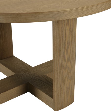 Ronde eettafel hout naturel | Macabane Meubelen