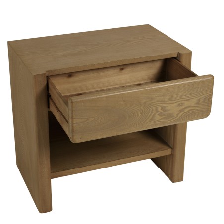 Natural-coloured wooden bedside table - Macabane Furniture