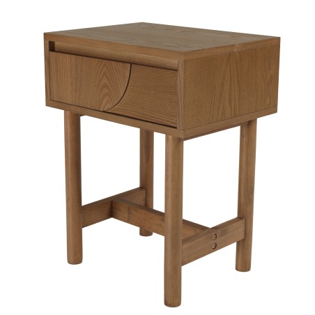 Wooden bedside table with rounded design | Macabane Furniture