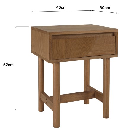Wooden bedside table with rounded design | Macabane Furniture