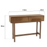 Natural-coloured wooden console table with 2 drawers - Macabane Furniture