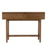 Natural-coloured wooden console table with 2 drawers - Macabane Furniture
