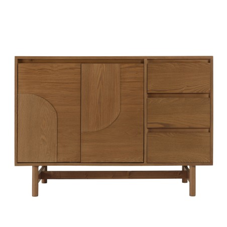 Dressoir van naturelkleurig hout met 3 lades | Macabane Meubelen