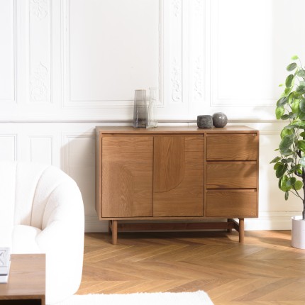 Buffet en bois couleur naturelle avec 3 tiroirs | Meubles Macabane